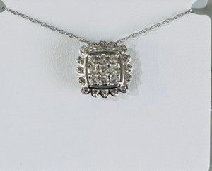 14k White Gold Diamond Pendant