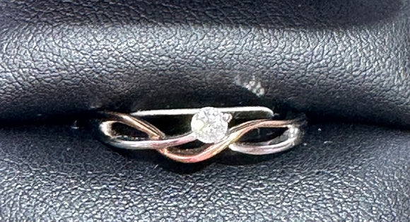10k White Gold Ring .12ct. Diamond