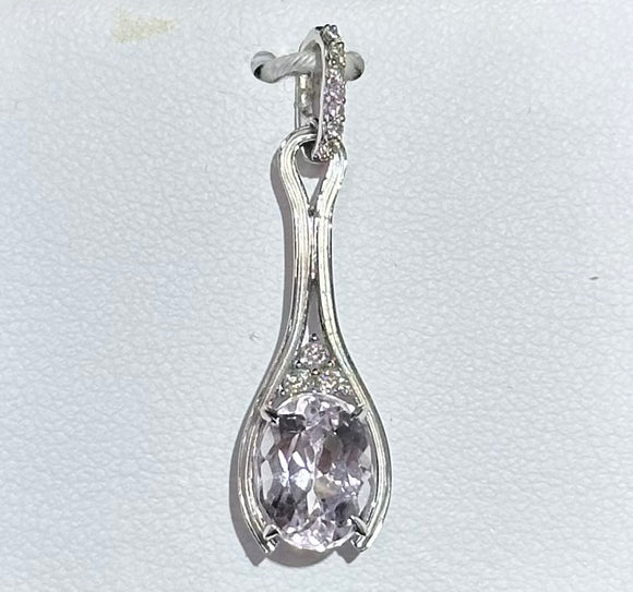 18k White Gold 2.44 Kunzite Pendant