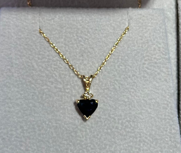 14k Yellow Gold Sapphire Necklace