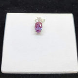 14k White Gold CR Alexandrite and Diamond pendant