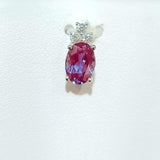 14k White Gold CR Alexandrite and Diamond pendant